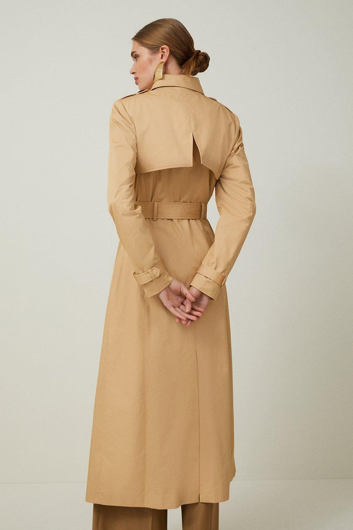 Karen Millen Tailored Classic Belted Trench Coat | Camel