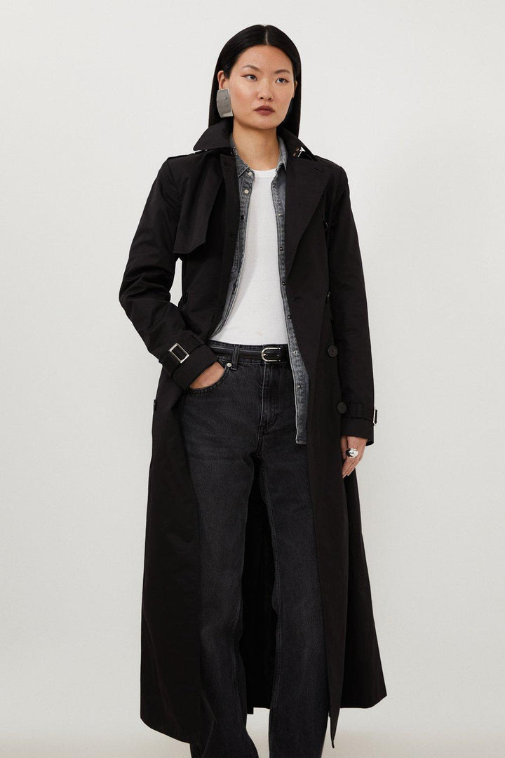 Karen Millen Tailored Classic Belted Trench Coat | Black