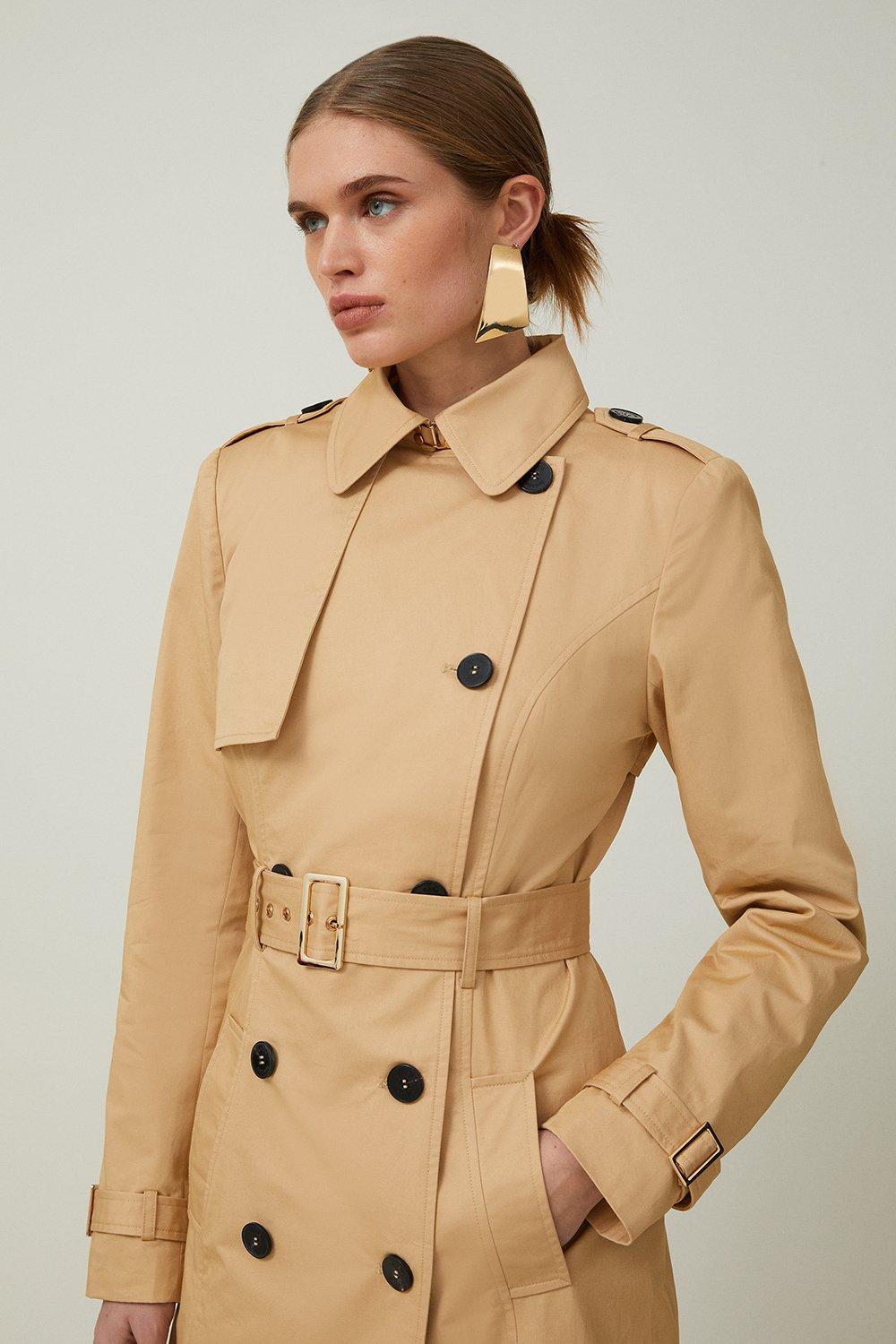 Karen Millen Tailored Classic Belted Trench Coat | Camel