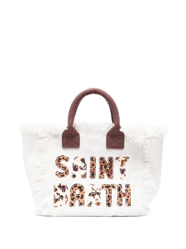Bolso tote de lona de algodón MC2 Saint Barth Colette | Blanco