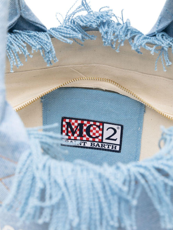 MC2 Saint Barth Vanity Denim Cotton Tote Bag | Light Blue/Denim