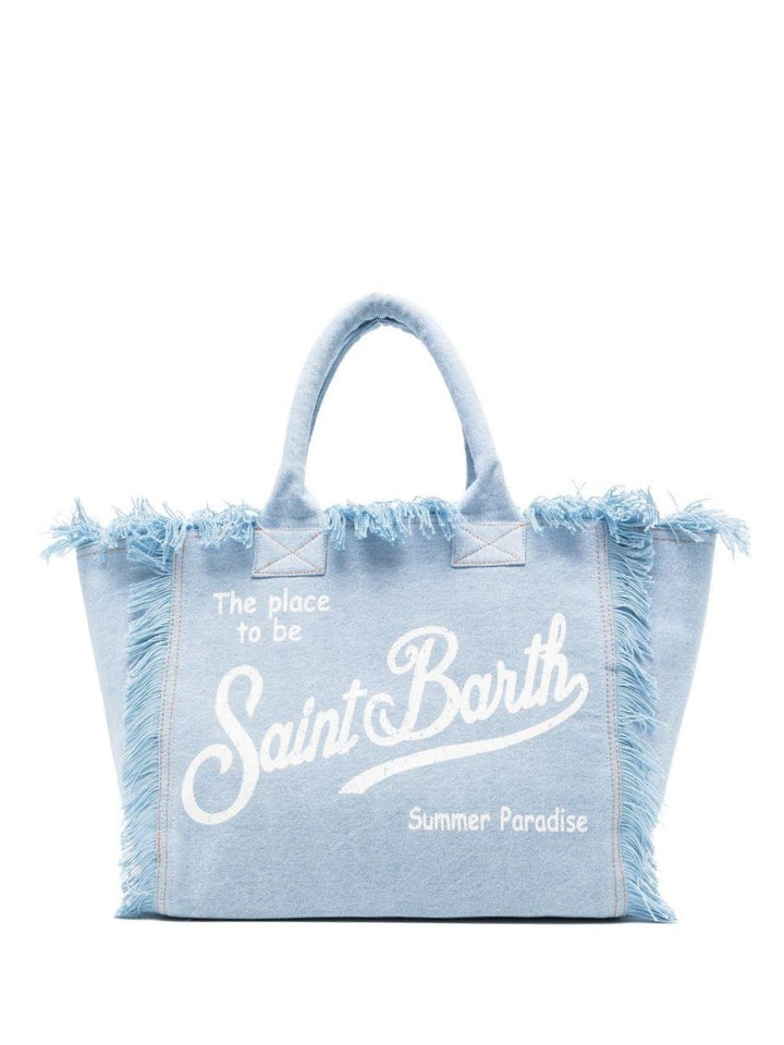 MC2 Saint Barth Vanity Denim Cotton Tote Bag | Light Blue/Denim