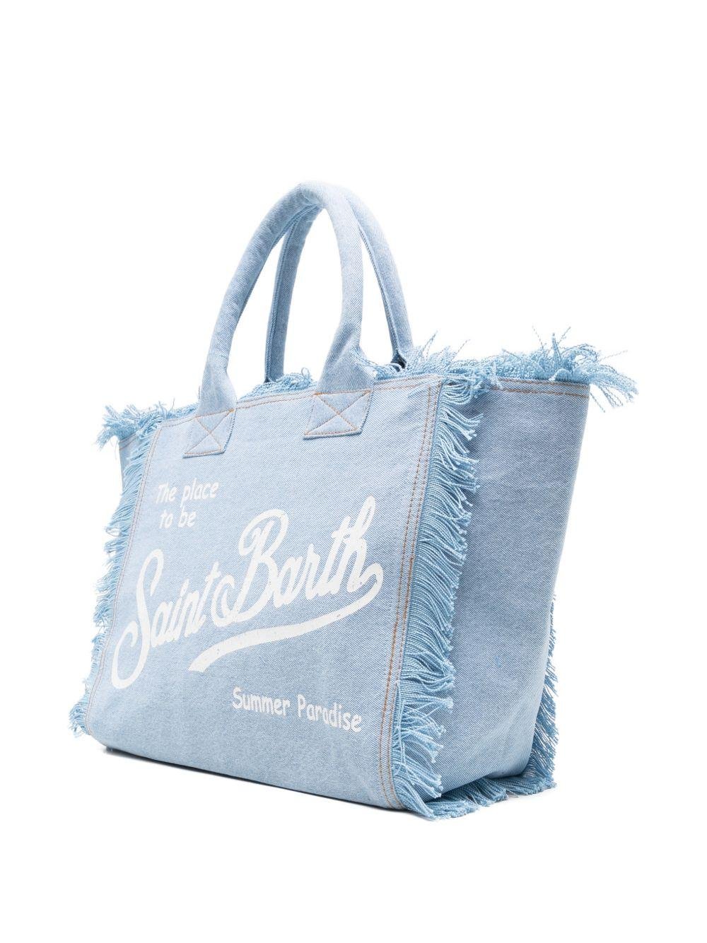 MC2 Saint Barth Vanity Denim Cotton Tote Bag | Light Blue/Denim