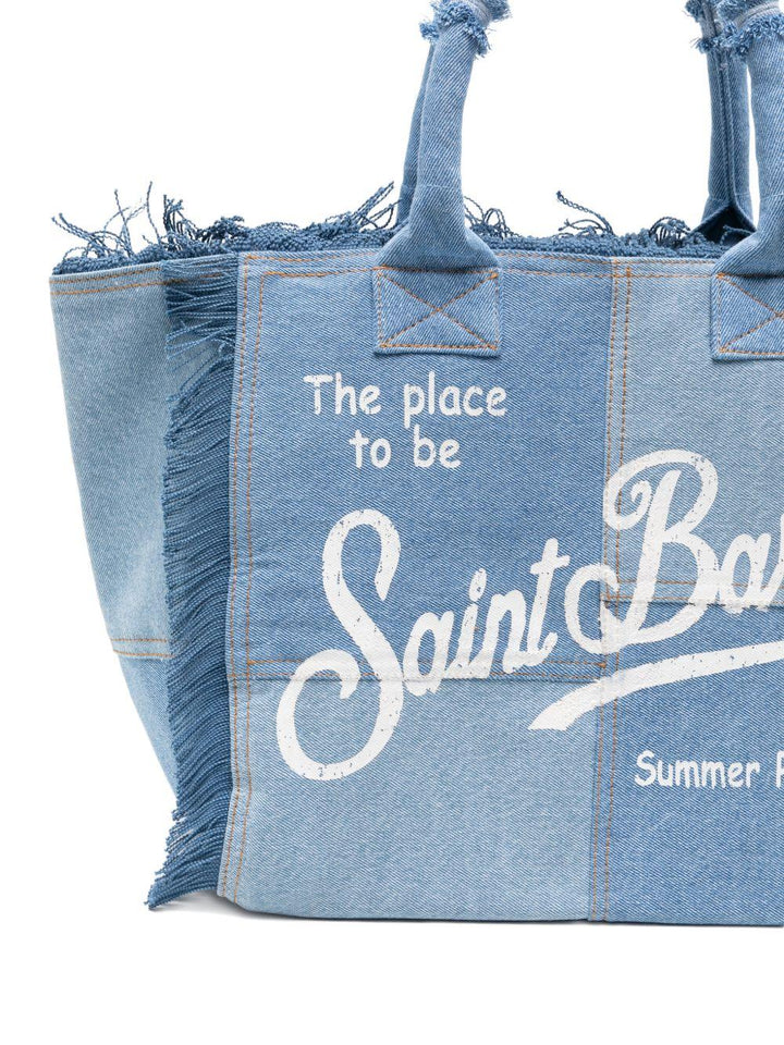 MC2 Saint Barth Vanity Denim Cotton Tote Bag | Blue Denim