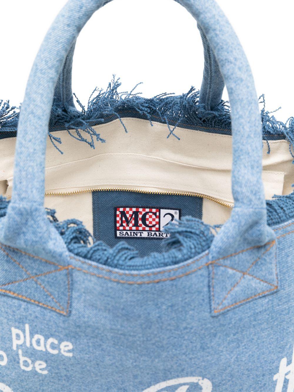 MC2 Saint Barth Vanity Denim Cotton Tote Bag | Blue Denim