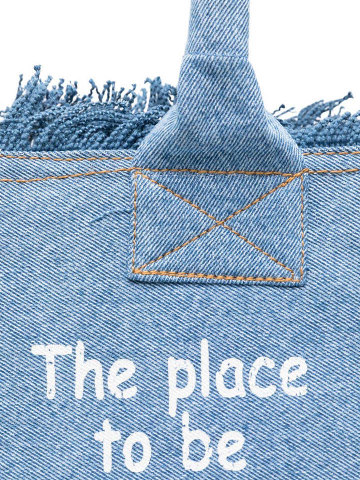 MC2 Saint Barth Vanity Denim Cotton Tote Bag | Blue Denim