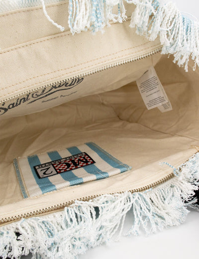 MC2 Saint Barth Vanity Canvas Bag | Light Blue/Navy