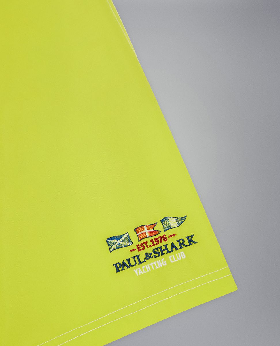 Paul & Shark Swim Shorts with Nautical Embroidery | Lime