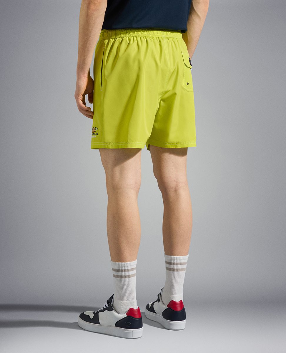 Paul & Shark Swim Shorts with Nautical Embroidery | Lime