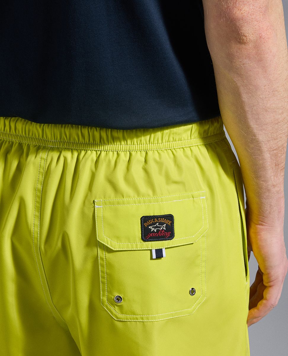 Paul & Shark Swim Shorts with Nautical Embroidery | Lime