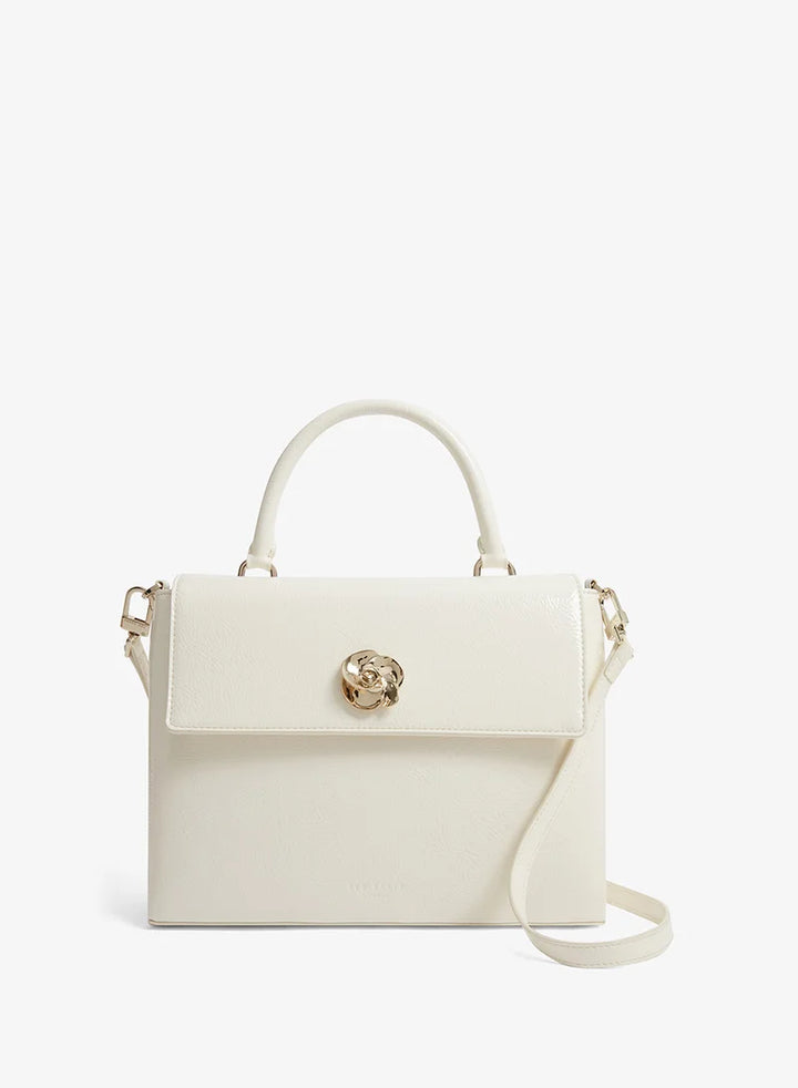 Ted Baker Rosenau Hardware Rose Patent Top Handle Bag | Ivory