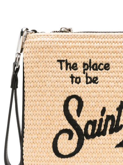MC2 Saint Barth Parisienne Straw Effect Pouch Bag | Black