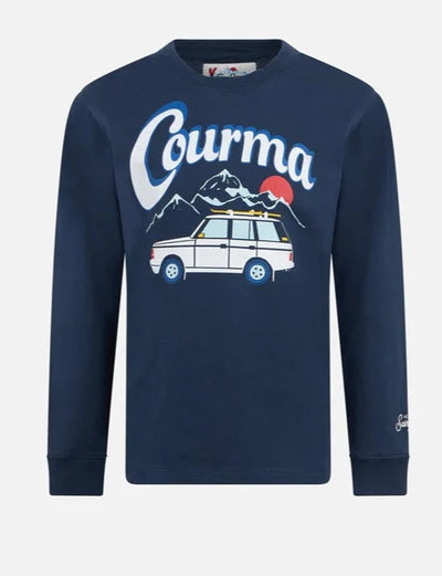 MC2 Βαμβακερό T-shirt με Courma Mountains Car Τύπωμα | Μπλε