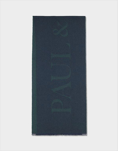 Paul & Shark Μάλλινο Κασκόλ με Μεγάλα P&S Γράμματα | Μπλε/Πράσινο