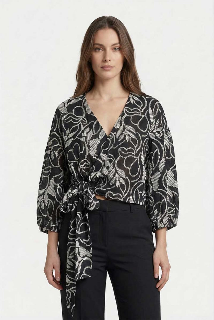 PennyBlack Blouse in Embroidered Muslin | Black