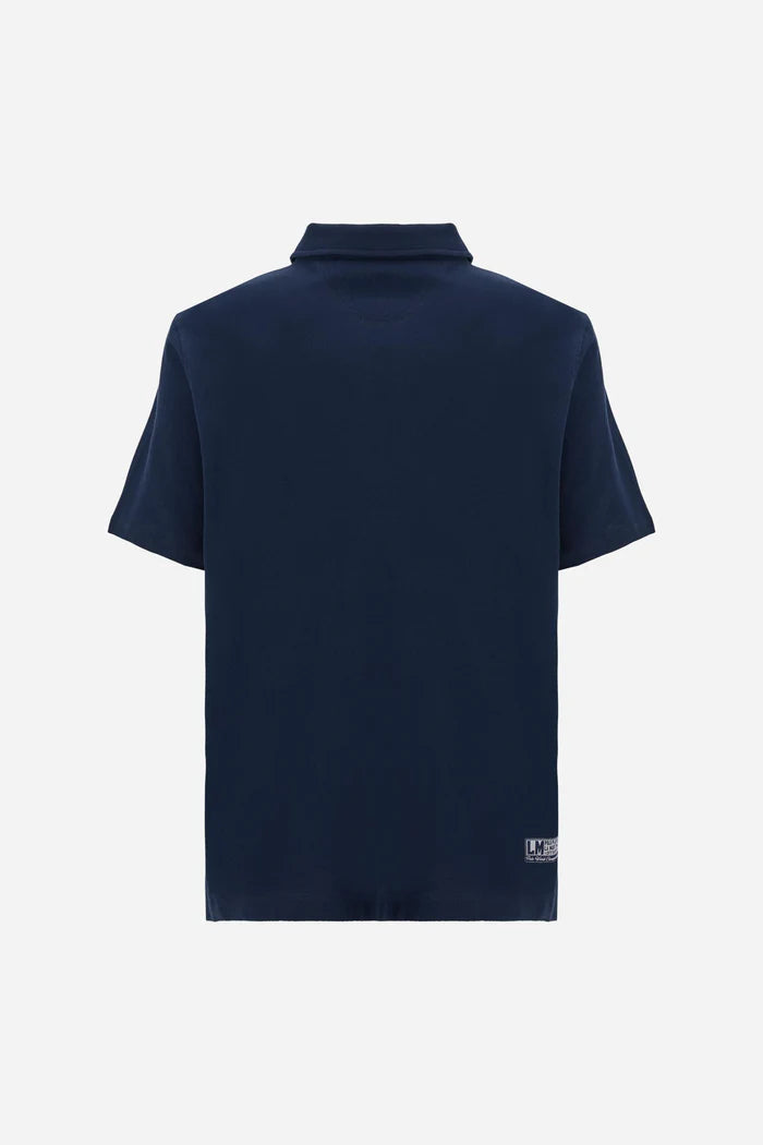 La Martina Herren-Polohemd mit kurzen Ärmeln „Italia“ | Marineblau