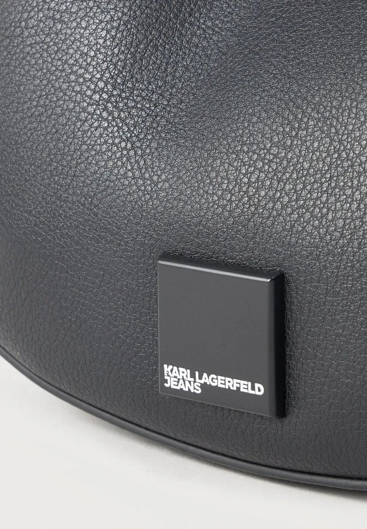 Karl Lagerfeld Box Logo Half Moon Bag | Black