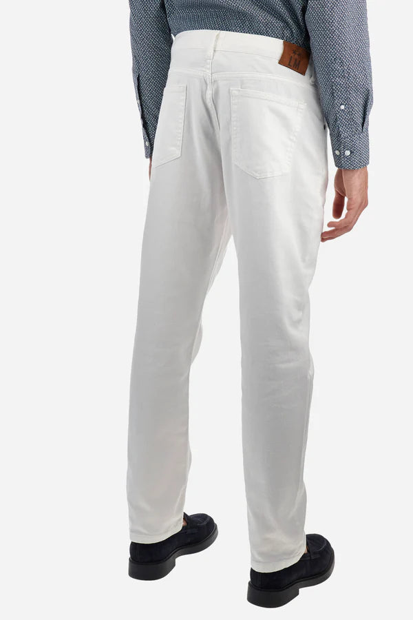 La Martina Jeans Stretch Cotton Drill in Regular Fit - Yuszef | White