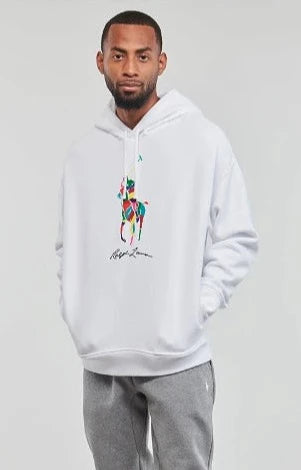 Ralph Lauren Φούτερ Double Knit με Πολύχρωμο Πόνυ | Λευκό