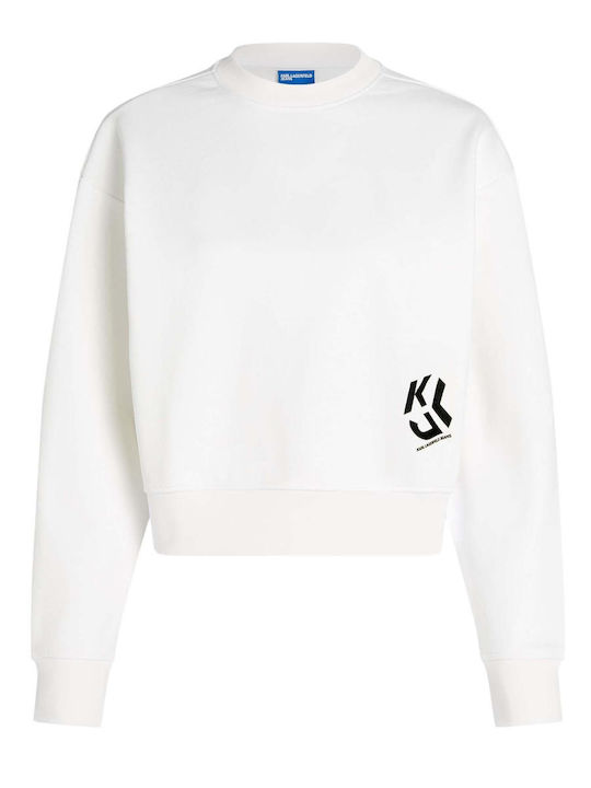 Karl Lagerfeld Monogram Logo Sweatshirt in Regular Fit | Egret