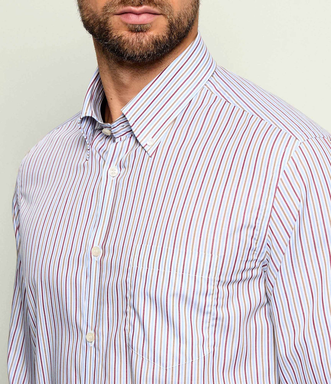 Paul &amp; Shark Cotton Stripe Twill Button Down Shirt | Multicolor