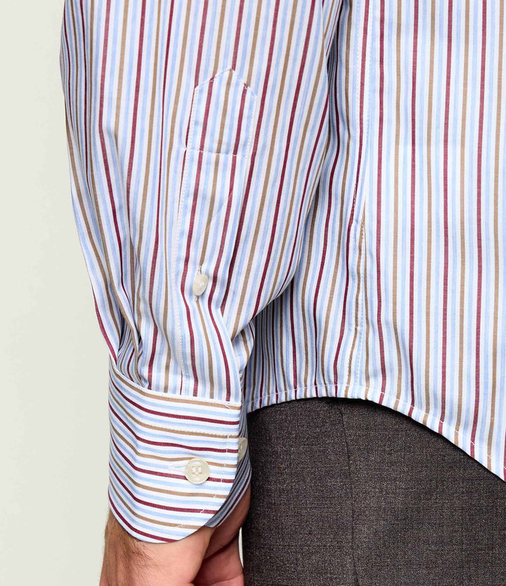Paul &amp; Shark Cotton Stripe Twill Button Down Shirt | Multicolor