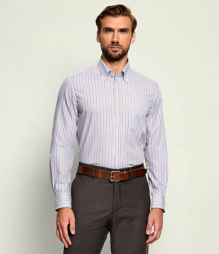Paul &amp; Shark Cotton Stripe Twill Button Down Shirt | Multicolor