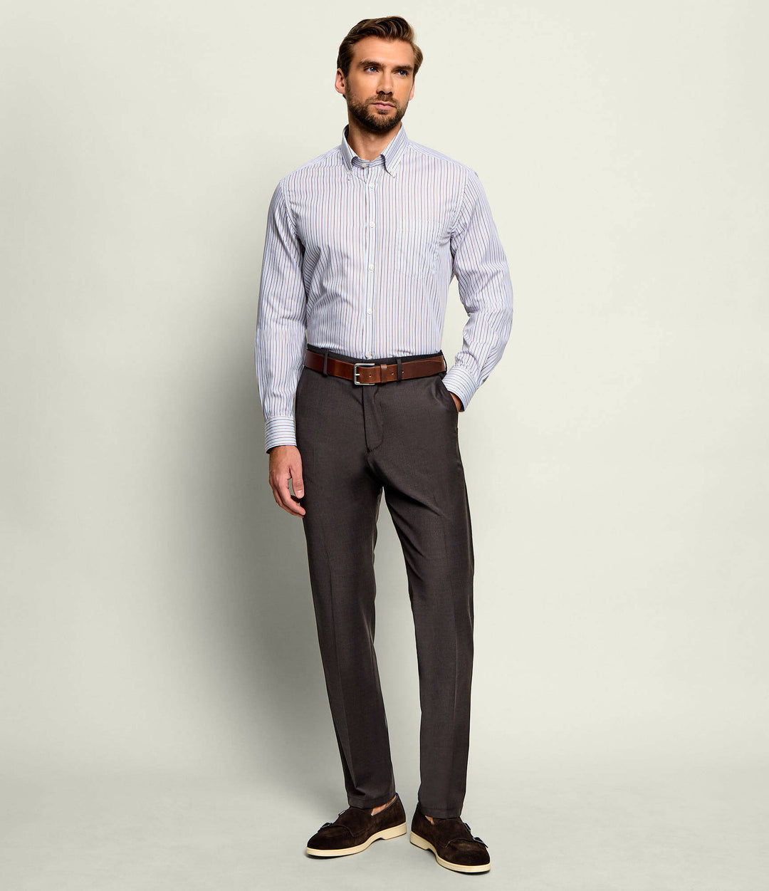 Paul &amp; Shark Cotton Stripe Twill Button Down Shirt | Multicolor