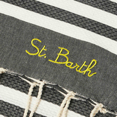 MC2 Saint Barth Fouta Κλασική Πετσέτα με Ρίγες | Μαύρο