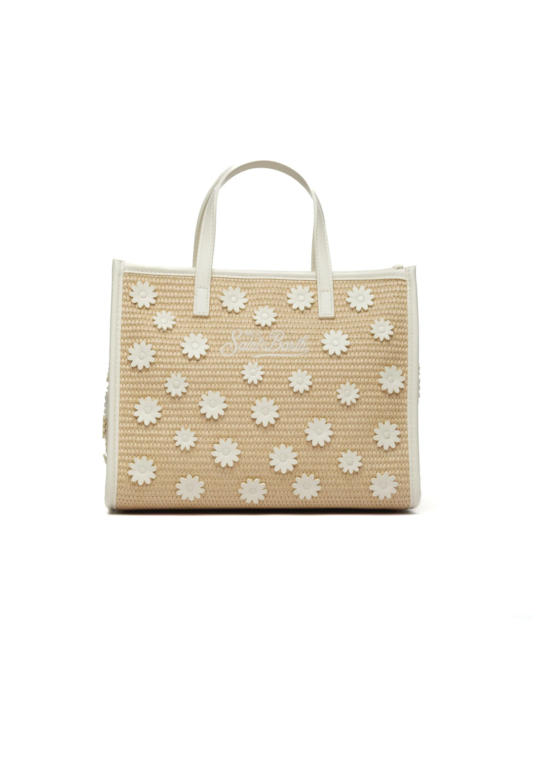 Borsa di paglia MC2 Saint Barth Vivian Mid | Beige/Bianco