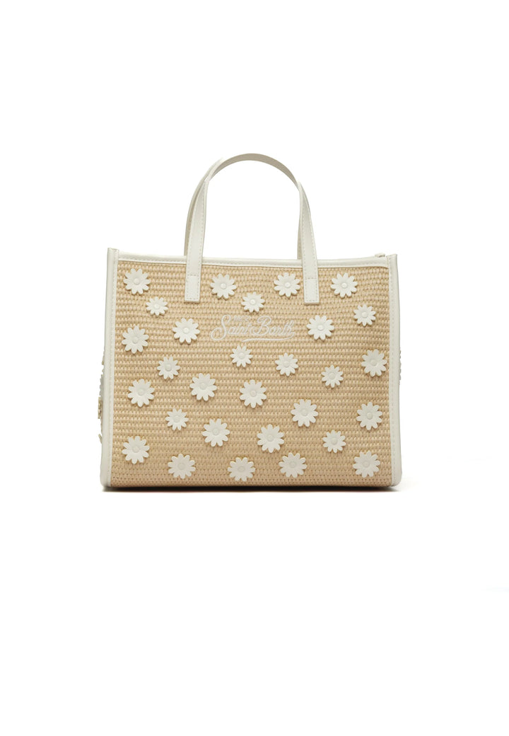Borsa di paglia MC2 Saint Barth Vivian Mid | Beige/Bianco