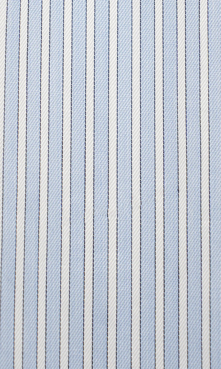 Paul &amp; Shark Cotton Stripe Twill Button Down Shirt | Blue/White