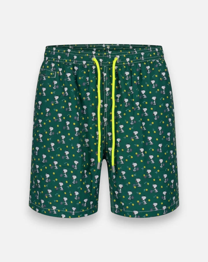 MC2 Saint Barth Lighting Micro Snoopy Tennis Game Swimshorts | Green