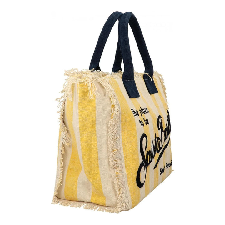 Sac fourre-tout en toile de coton MC2 Saint Barth Vanity | Jaune/Écru