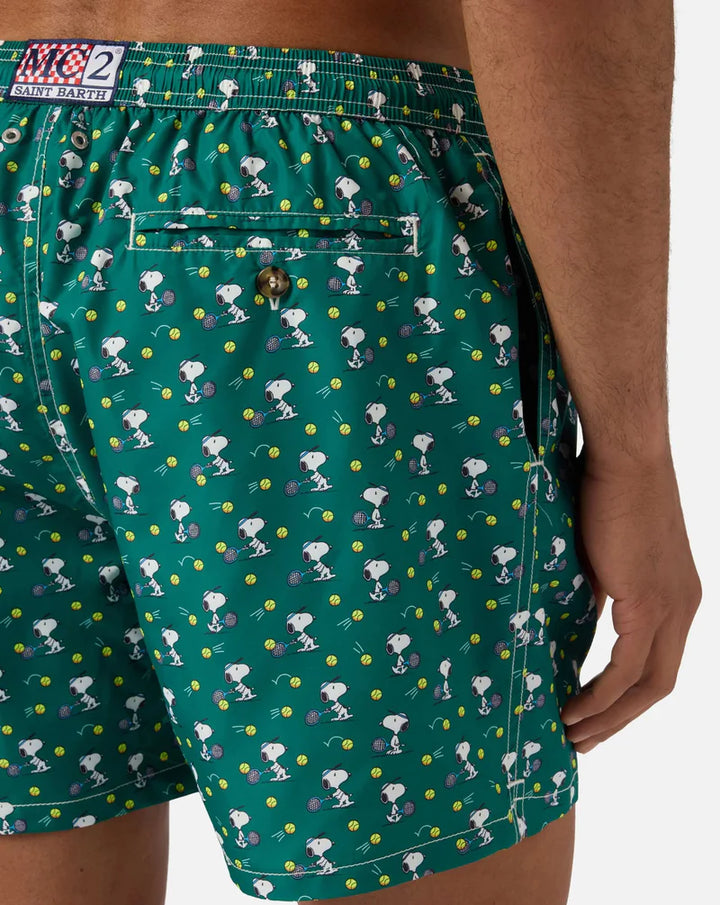 MC2 Saint Barth Lighting Micro Snoopy Tennis Game Swimshorts | Green