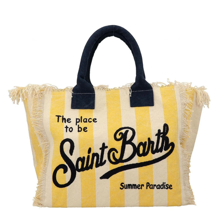 Sac fourre-tout en toile de coton MC2 Saint Barth Vanity | Jaune/Écru