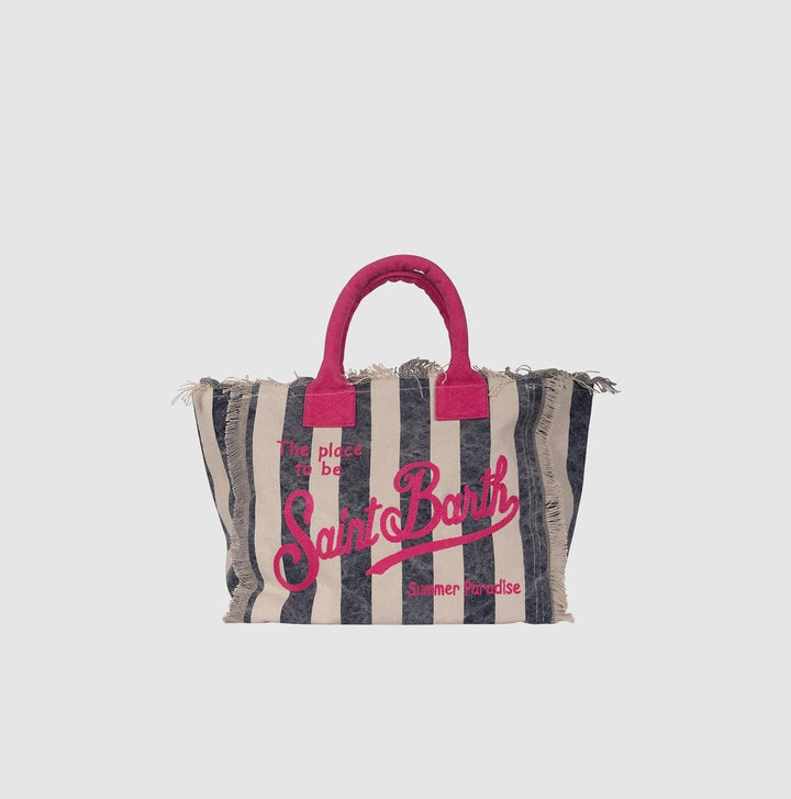 Borsa tote in tela di cotone MC2 Saint Barth Vanity | Blu navy/Fucsia