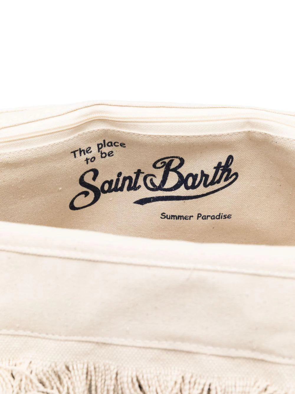MC2 Saint Barth Vanity Baumwoll-Canvas-Tragetasche | Weiß/Marineblau