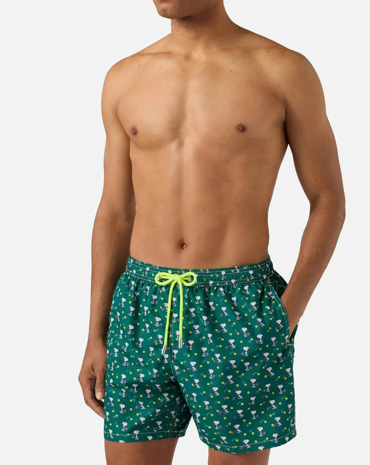 MC2 Saint Barth Lighting Micro Snoopy Tennis Game Swimshorts | Green