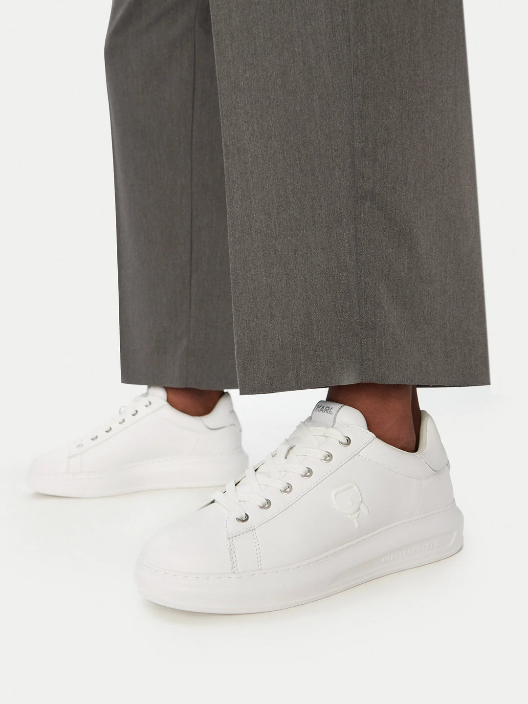 Karl Lagerfeld Kapri NFT Relief to Lace Sneakers | White