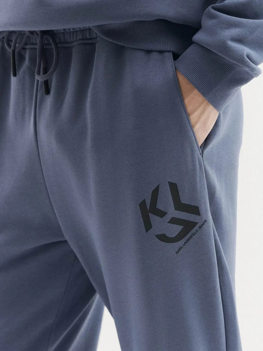 Karl Lagerfeld Monogram Sweatpants in Slim Fit | Grisaille