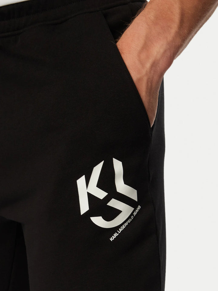 Karl Lagerfeld Monogram Sweatpants in Slim Fit | Black
