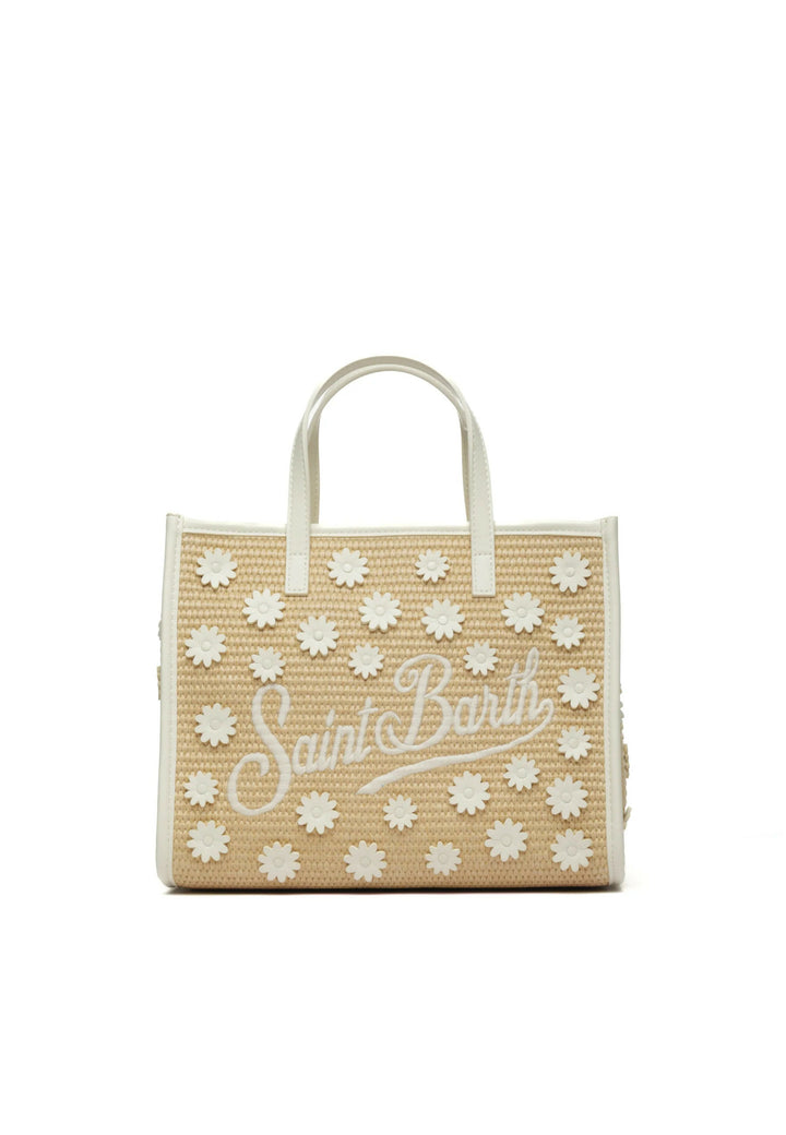 Borsa di paglia MC2 Saint Barth Vivian Mid | Beige/Bianco