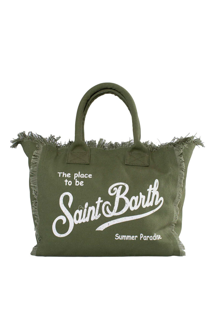 MC2 Saint Barth Vanity Βαμβακερός καμβάς Tote Bag | Olive
