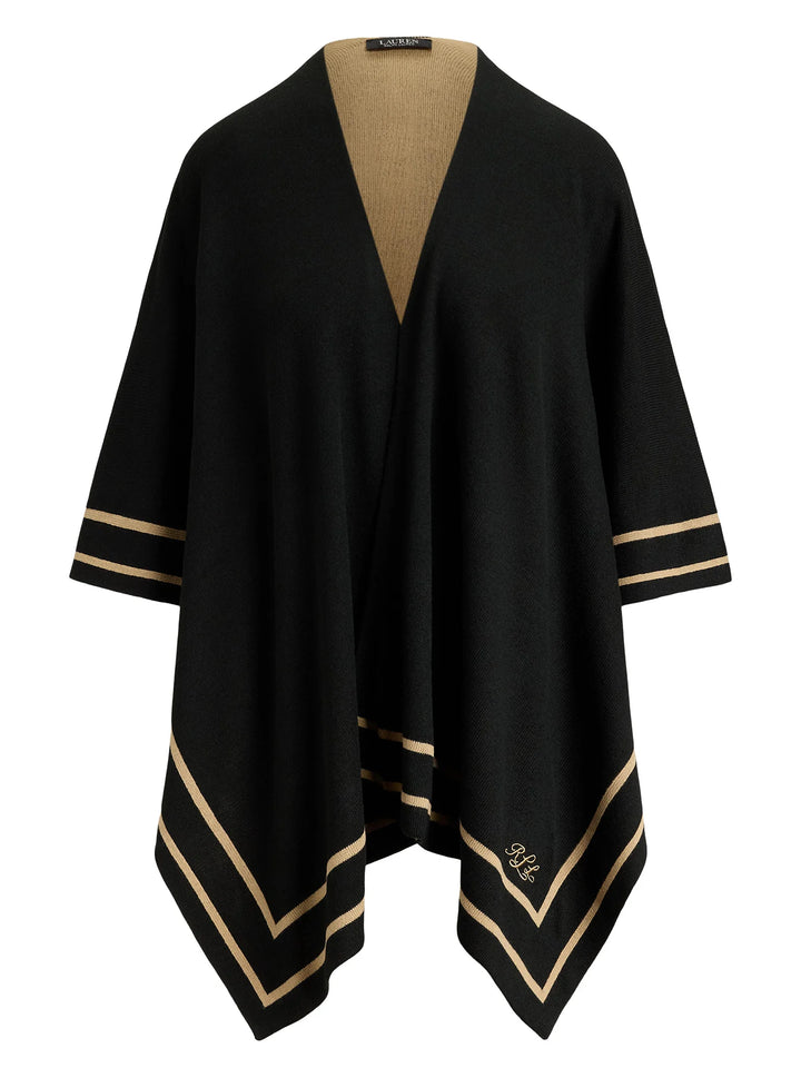 Lauren Ralph Lauren Wool Poncho | Black/Camel