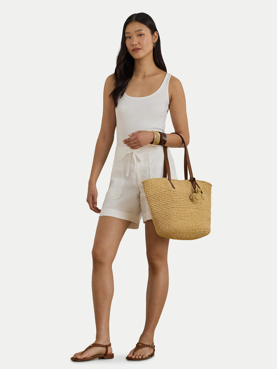 Lauren Ralph Lauren Sleeveless Cotton Top | White