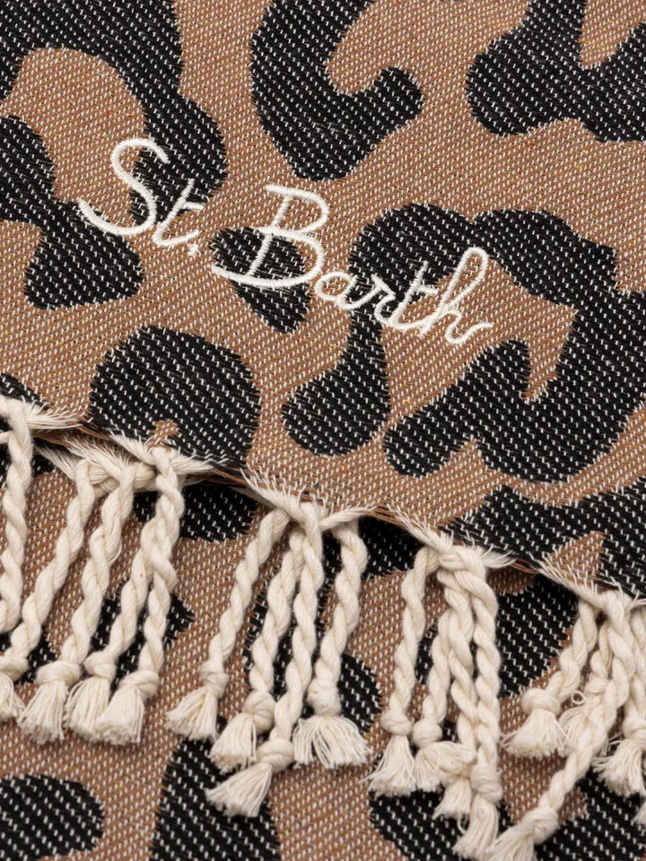 Asciugamano da spiaggia in cotone Foutas MC2 Saint Barth Leo | Beige leopardato