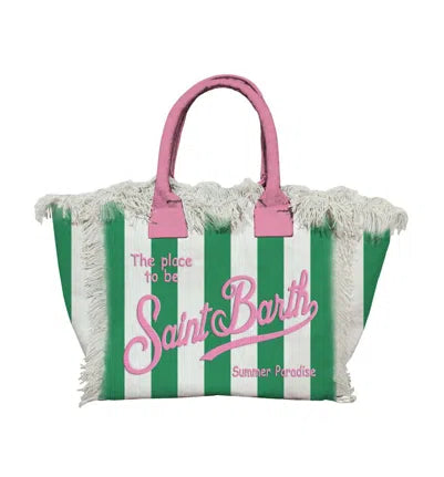 MC2 Saint Barth Vanity Canvas Bag | Green/ Pink