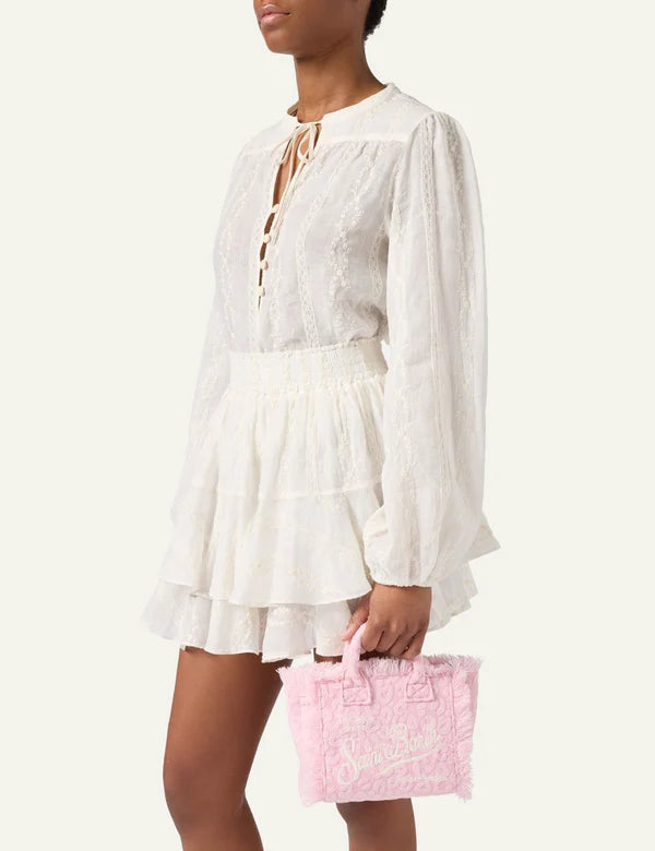 MC2 Saint Barth Vanity Mini Cotton Terry Tote Bag | Pink