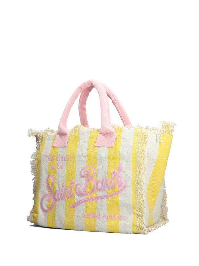 MC2 Saint Barth Vanity Canvas Bag | Yellow/Pink
